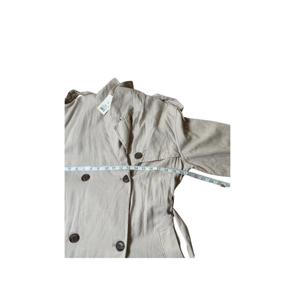 A New Day Women's Linen Long Sleeve Belted Trench Coat Tan Size XL Fall Fashion - Picture 5 of 8